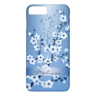 Etui iPhone Case-Mate Monogramme bleu blanc de fleurs de cerisier