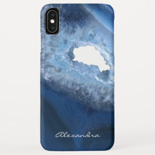 Case-Mate iPhone Case Monogramme bleu-foncé de Geode d'agate