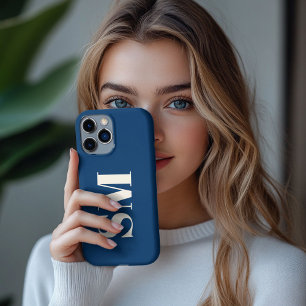 Case-Mate iPhone Case Monogramme bleu marine initial