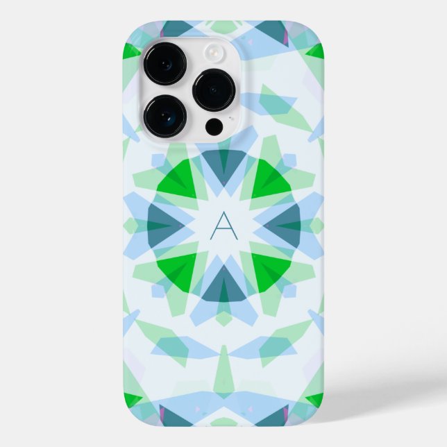 Coques Case-Mate iPhone Monogramme Bleu mignon Plutôt Vert Magic Star Girl (Verso)