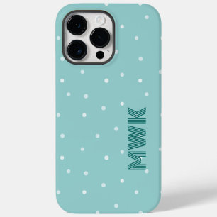 Coque Pour Pour iPhone 14 Pro Max Monogramme bleu turquoise