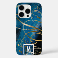 Monogramme Blue Black Peinture Or Flux Flore