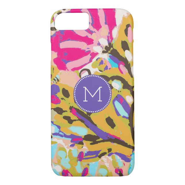 Coques Case-Mate iPhone Monogramme | Boho rose Floral I (Dos)