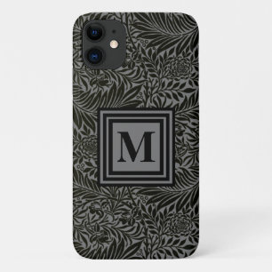 Case-Mate iPhone Case Monogramme botanique noir et gris personnalisé