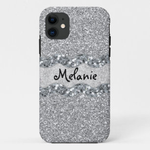 Case-Mate iPhone Case Monogramme Brac Parties scintillant argenté
