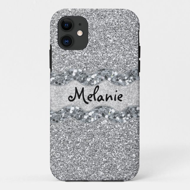 Coques Case-Mate iPhone Monogramme Brac Parties scintillant argenté (Dos)