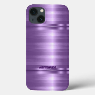 Case-Mate iPhone Case Monogramme brillant métal violet rayures iPhone Ca