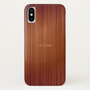 Coques Pour iPhone Monogramme Brown en fibre de carbone rouge