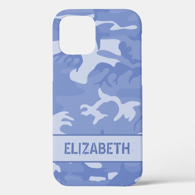 Coques Case-Mate iPhone Monogramme Camouflage Bleu (Verso)