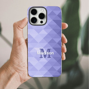 Coque iPhone 15 Pro Max Monogramme carré de géométrie triangulaire violet