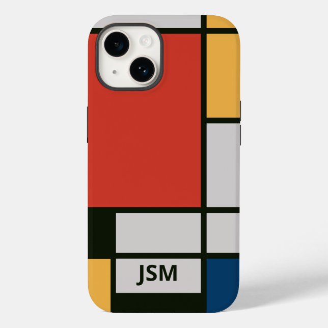 Coques Case-Mate iPhone Monogramme Carré De Stijl Inspiré (Verso)