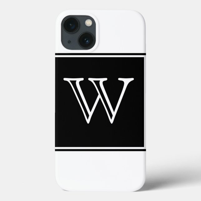 Coques Case-Mate iPhone Monogramme Carré noir (Verso)