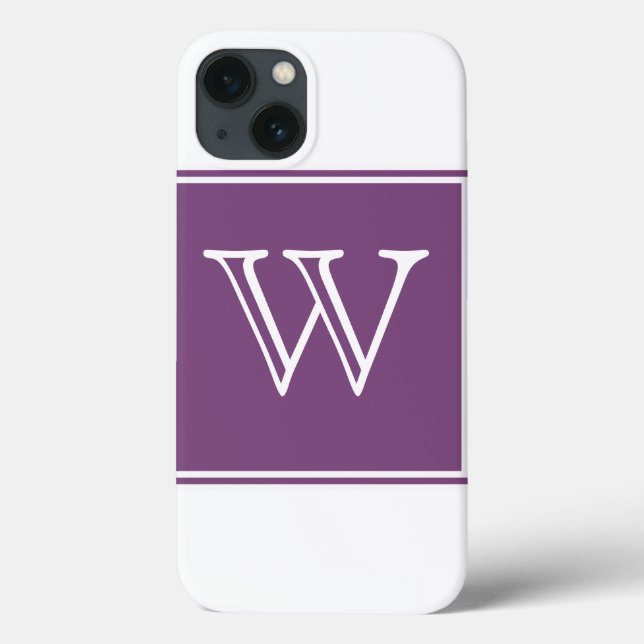 Coques Case-Mate iPhone Monogramme Carré pourpre (Verso)
