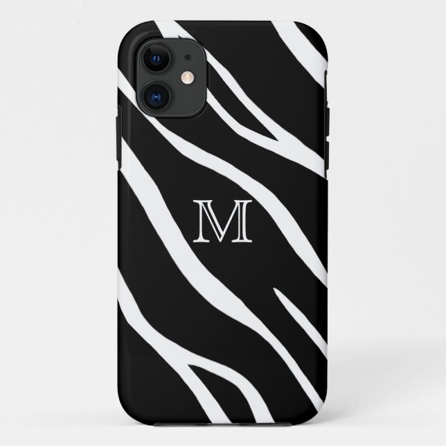 Coques Case-Mate iPhone Monogramme : Cas de zèbre (Dos)