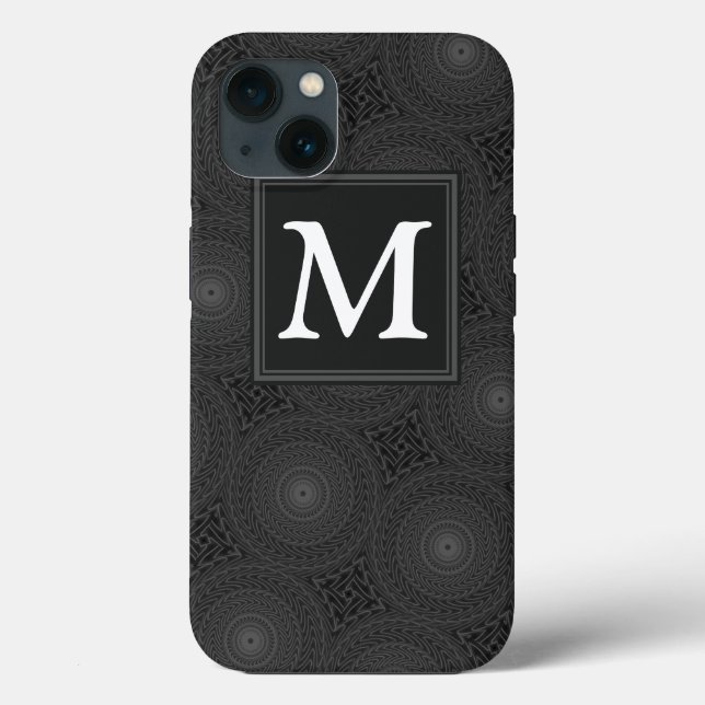 Coques Case-Mate iPhone Monogramme cercles de charbon motif Coque-Mate iPh (Verso)
