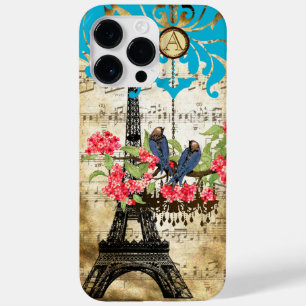 Coque Pour Pour iPhone 14 Pro Max Monogramme Cerisier Fleur Oiseau Chandelier iPhone