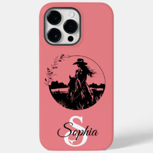 Coque Pour Pour iPhone 14 Pro Max Monogramme Cheval Equestre Occidental Cowgirl Élég