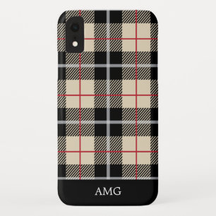 Case-Mate iPhone Case Monogramme chic de plaid de tartan de chameau de