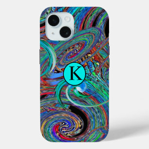 Coque Pour iPhone 15 Monogramme coloré tendance Coque-Mate Abstrait