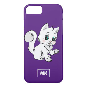 Case-Mate iPhone Case Monogramme Cute Petit Chaton Blanc Chat Pet Dessin