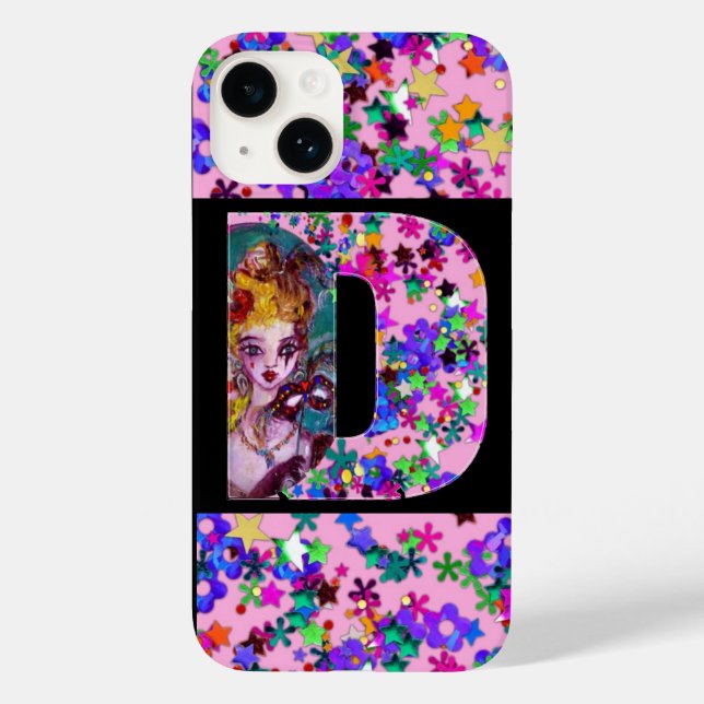 COQUES Case-Mate iPhone MONOGRAMME D LETTRE MONOGRAMME DE MASQUÉRADE VÉNÉT (Verso)