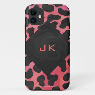 Coque Case-Mate Pour iPhone Monogramme Dalmatien Noir et Rouge
