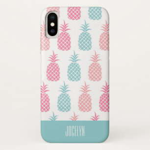 Coques Pour iPhone Monogramme d'ananas tropical moderne
