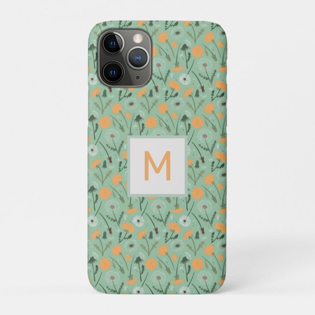 Coques Case-Mate iPhone Monogramme Dandelion Fleurs Orange Floral (Dos)