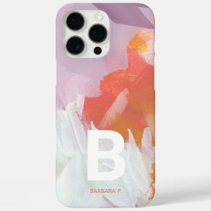 Coques iPhone 16 Pro Max Monogramme d'art Abstrait coloré Nom personnalisé