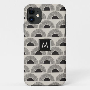 Case-Mate iPhone Case Monogramme d'art Abstrait moderne noir et beige Su