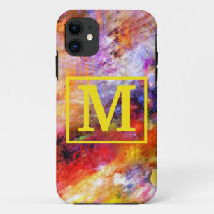 Case-Mate iPhone Case Monogramme d'art Abstrait rouge or