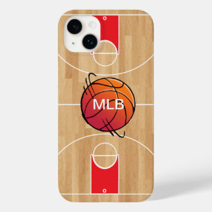 Coques Pour iPhone Monogramme de basket-ball sur terrain de basket-ba