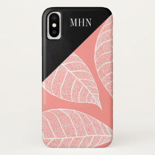 Case-Mate iPhone Case Monogramme de blocs de couleurs et de feuilles mod