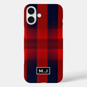 Coques iPhone 16 Plus Monogramme de carton rouge Bokeh Buffalo