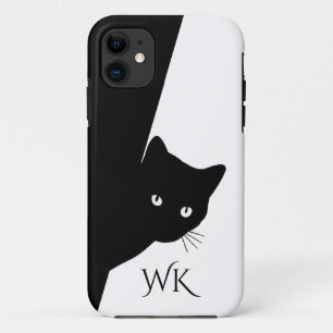 Case-Mate iPhone Case Monogramme de chat noir rusé