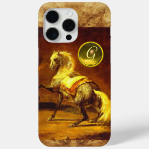 COQUE iPhone 15 PRO MAX MONOGRAMME DE CHEVAL GRISÉ