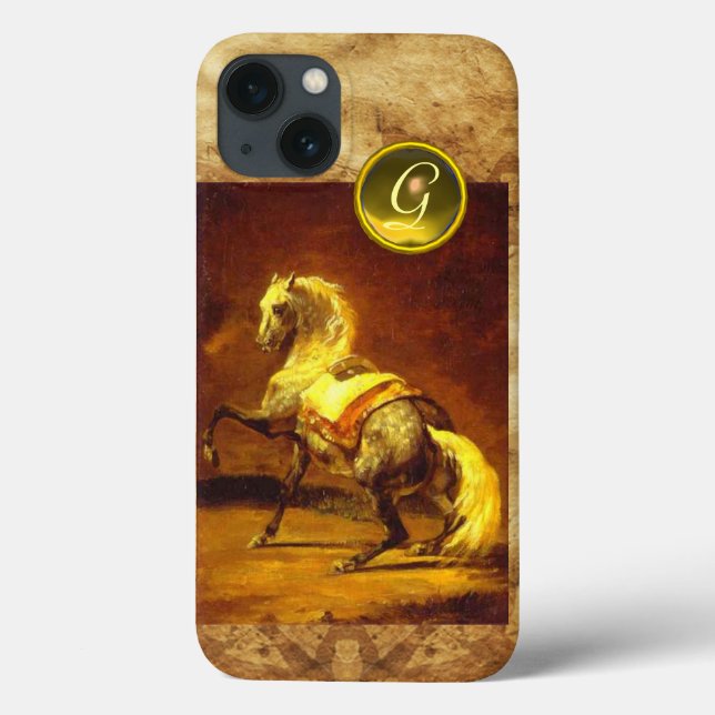 COQUES Case-Mate iPhone MONOGRAMME DE CHEVAL GRISÉ (Verso)
