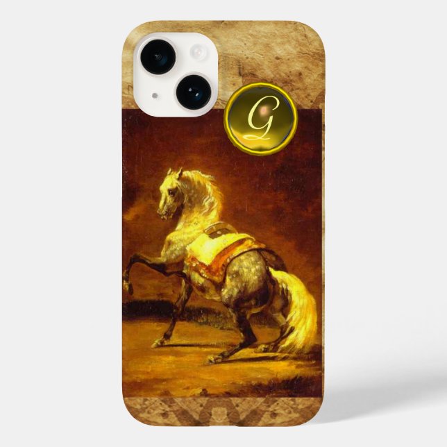COQUES Case-Mate iPhone MONOGRAMME DE CHEVAL GRISÉ (Verso)