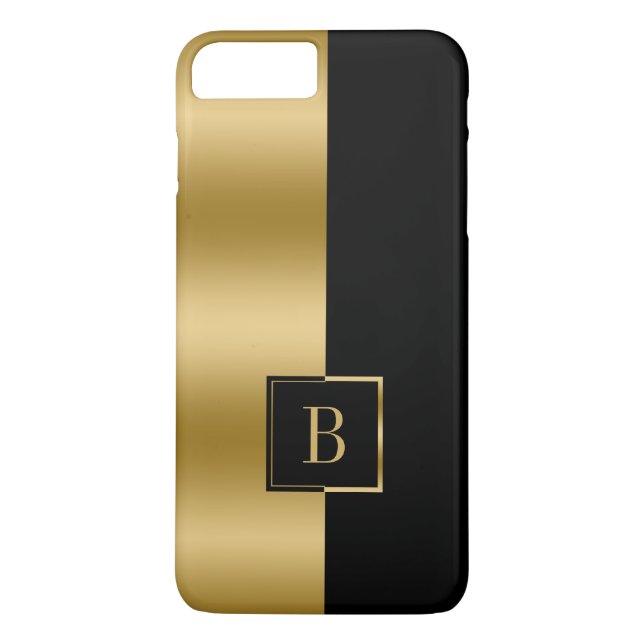 Coques Case-Mate iPhone monogramme de conception géométrique moderne Black (Dos)