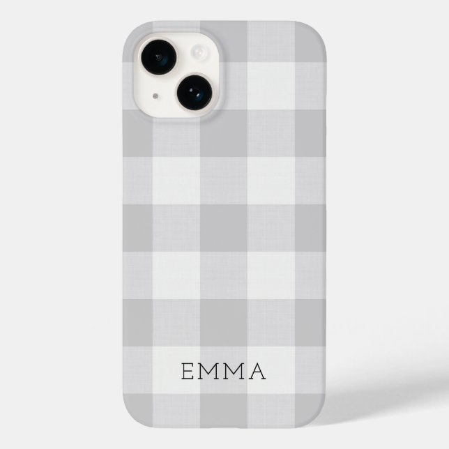 Coques Case-Mate iPhone Monogramme de contrôle de buffle gris rustique (Verso)