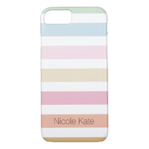 Coque iPhone 8/7 monogramme de couleur pastel moderne