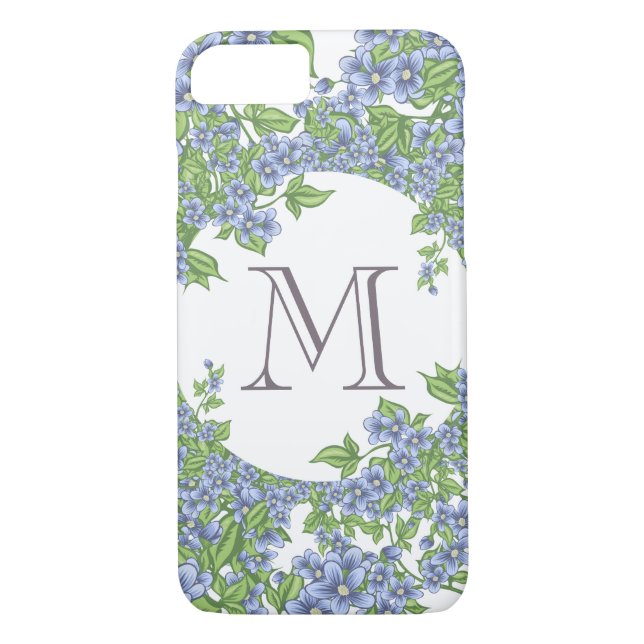 Coques Case-Mate iPhone Monogramme de couronne florale (Dos)