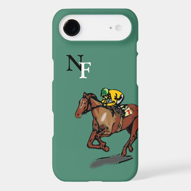 Coques Case-Mate iPhone Monogramme de course de chevaux (Verso)