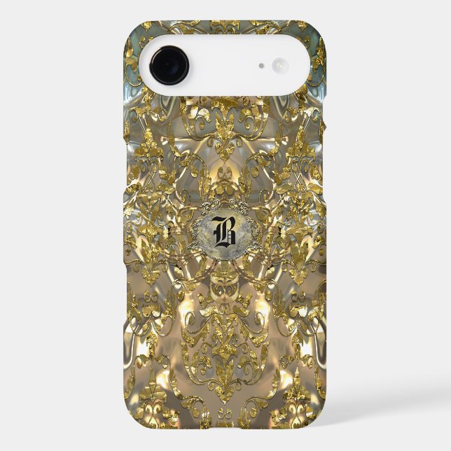 Coques Case-Mate iPhone Monogramme de damassé de Copachatlin (Verso)