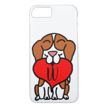 Monogramme de dessin cardiaque beagle