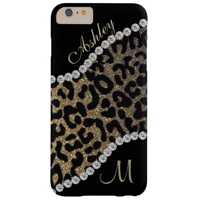 Coques Case-Mate iPhone Monogramme de diamant et de léopard (Dos)