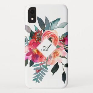 Case-Mate iPhone Case Monogramme de fantaisie floral d'aquarelle à la