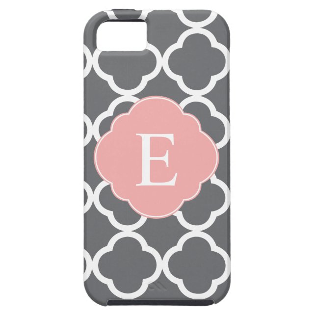 Coques Case-Mate iPhone Monogramme de feuille de papier gris gris (Dos)
