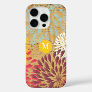 iPhone 16 Pro Case Monogramme de fleurs vintage