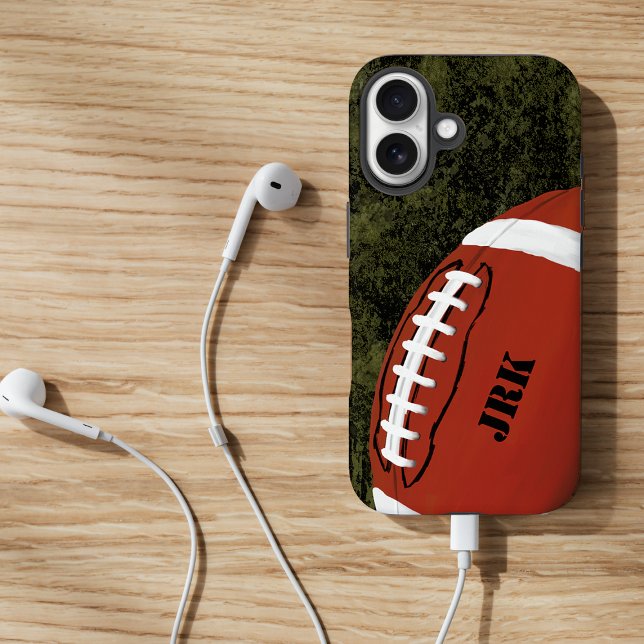 Coques Case-Mate iPhone Monogramme de football (Créateur téléchargé)